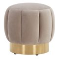 Safavieh Maxine Channel Tufted Otttoman, Pale Taupe SFV4707G